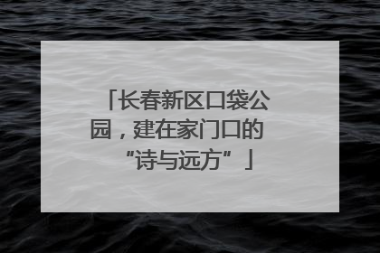 长春新区口袋公园，建在家门口的“诗与远方”