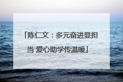 陈仁文：多元奋进显担当 爱心助学传温暖