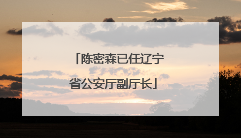 陈密森已任辽宁省公安厅副厅长