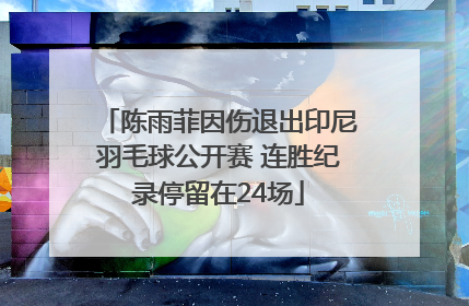 陈雨菲因伤退出印尼羽毛球公开赛 连胜纪录停留在24场