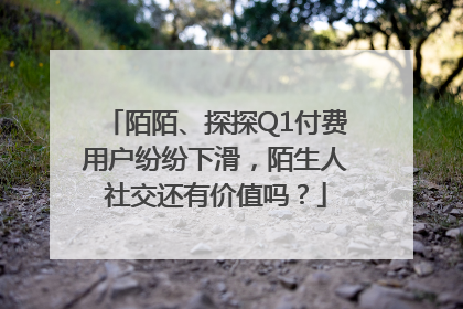 陌陌、探探Q1付费用户纷纷下滑，陌生人社交还有价值吗？