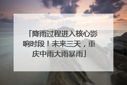 降雨过程进入核心影响时段！未来三天，重庆中雨大雨暴雨