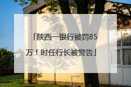 陕西一银行被罚85万！时任行长被警告
