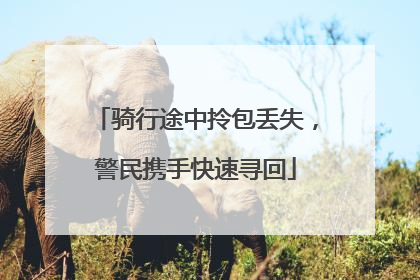 骑行途中拎包丢失，警民携手快速寻回