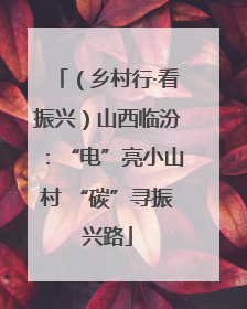 （乡村行·看振兴）山西临汾：“电”亮小山村 “碳”寻振兴路