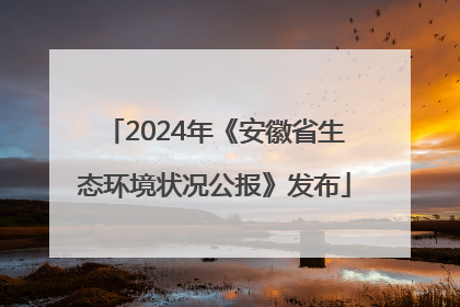 2024年《安徽省生态环境状况公报》发布