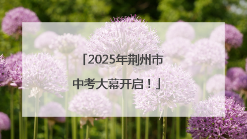 2025年荆州市中考大幕开启！
