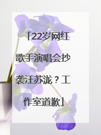 22岁网红歌手演唱会抄袭汪苏泷？工作室道歉