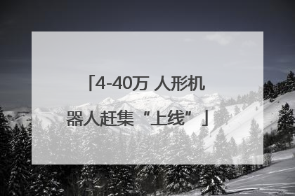 4-40万 人形机器人赶集“上线”
