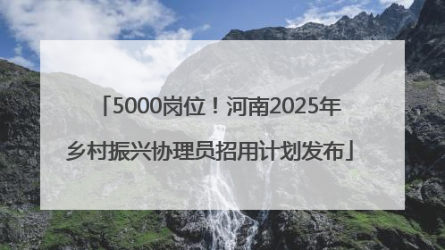 5000岗位！河南2025年乡村振兴协理员招用计划发布