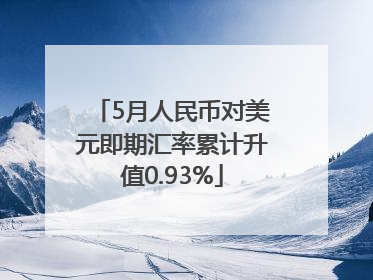 5月人民币对美元即期汇率累计升值0.93%