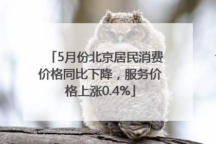 5月份北京居民消费价格同比下降，服务价格上涨0.4%