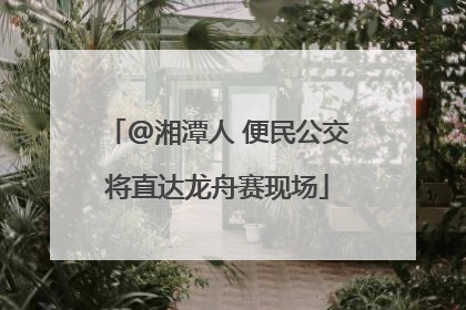 @湘潭人 便民公交将直达龙舟赛现场
